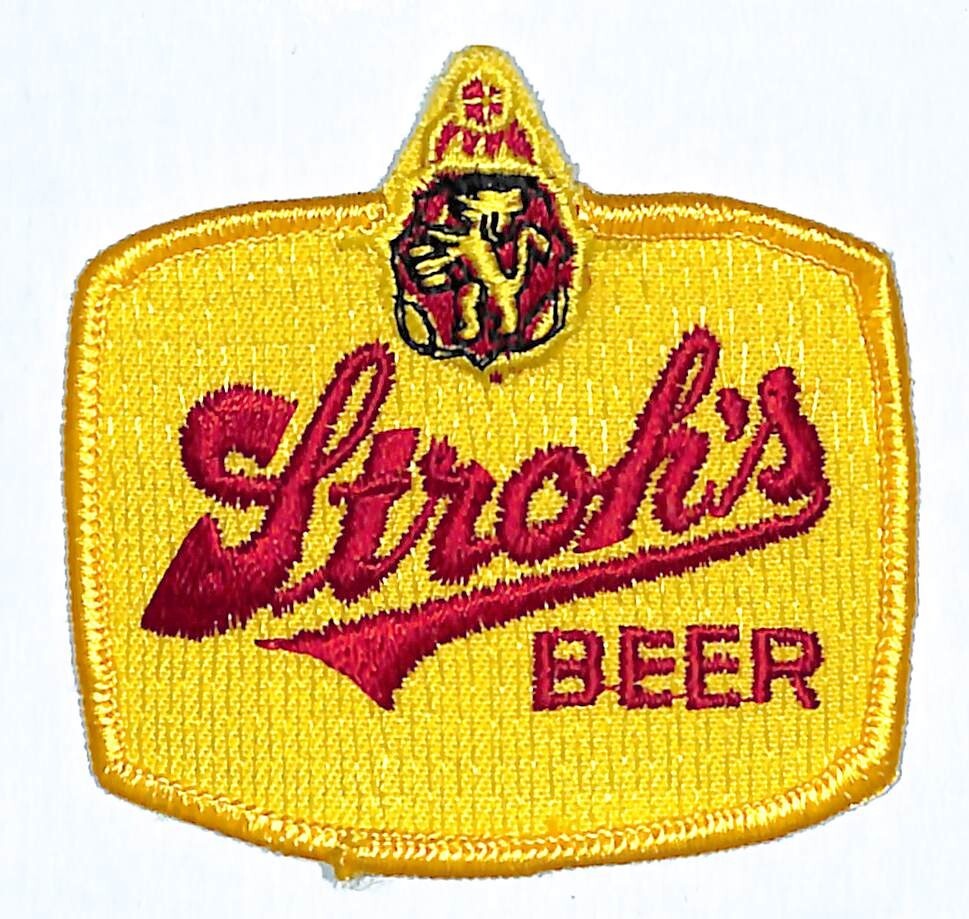 Stroh’s Beer Patch Embroidered Vintage 2 1/2″ x 2 3/4″ (#2) c1975-85