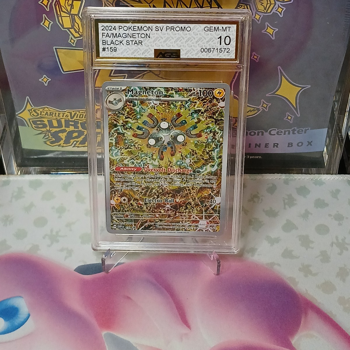 Pokémon SV Black Star Promo Magneton 159 AGS Gem-MT 10 FA Full Art Holo 2024