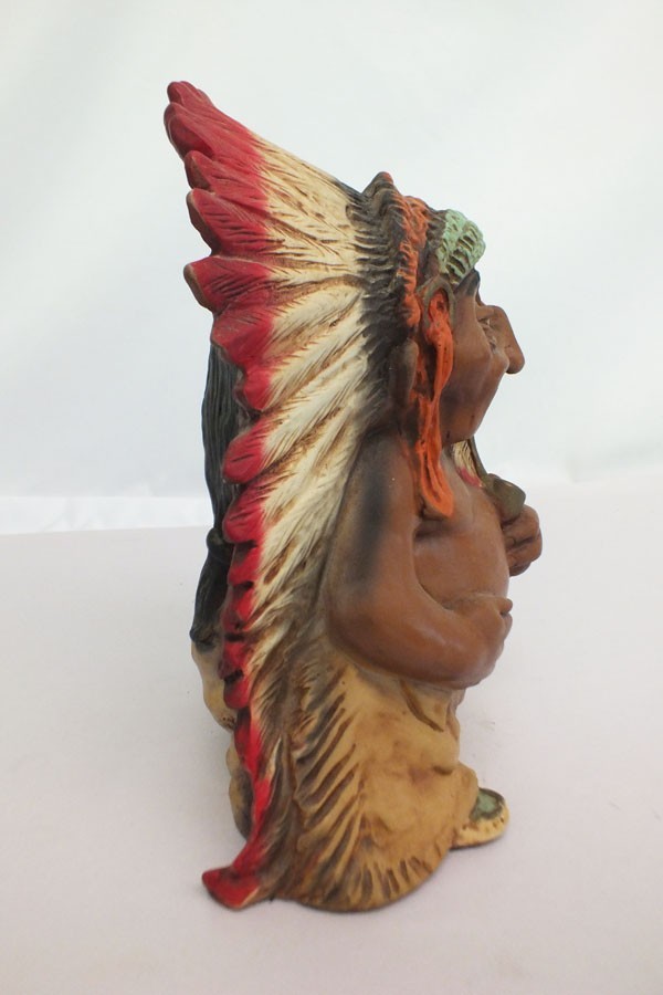 Vtg 1973 Universal Statuary Native American Indian Chief Novelty Sculpture #65