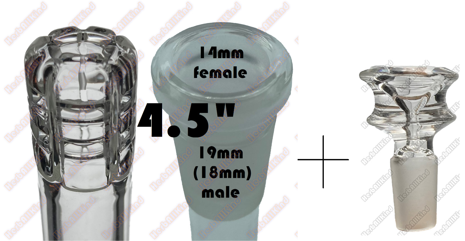 4.5″ Glass Downstem Matrix Perc 19mm / 18mm to 14mm Low Profile Reducing + Bowl