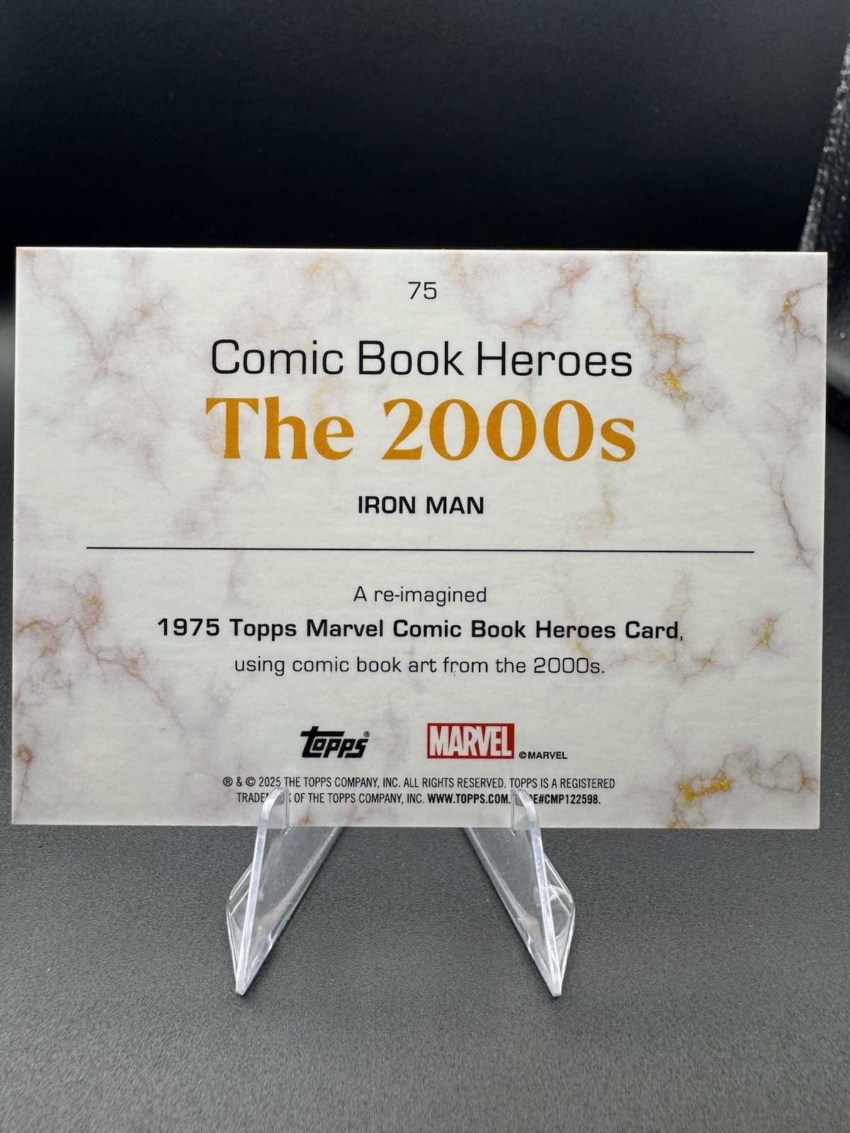2025 Marvel Topps Comic Book Heroes #75 Iron Man Gold Atomic 22/125