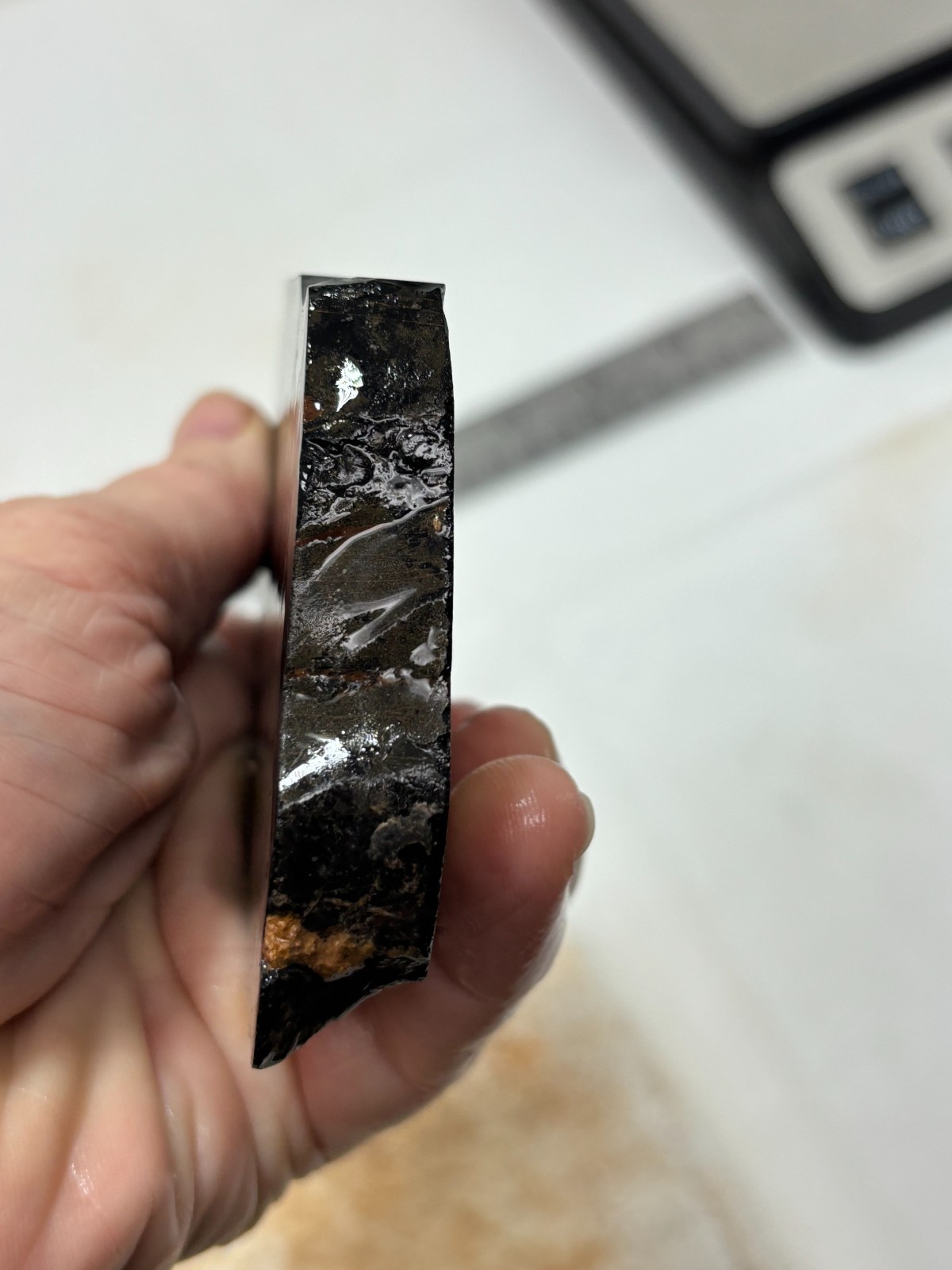 Tri-flow Sheen/Lace Obsidian Slab Lapidary Cabbing Knapping Combo ship avail