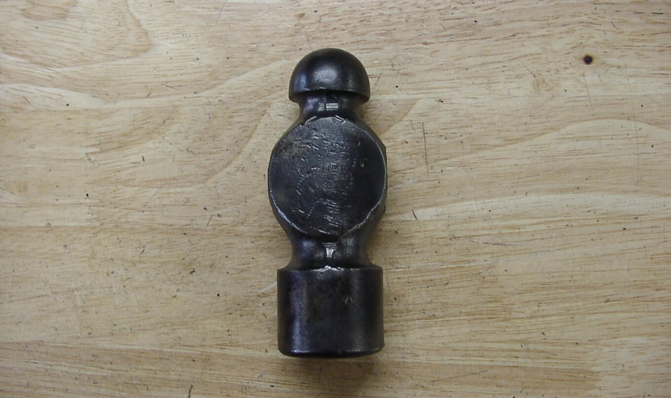 Old Used Tools,Vintage Vlchek 1lb. 13.8oz. Ball Peen Hammer Head,4-13/16″,VGC!