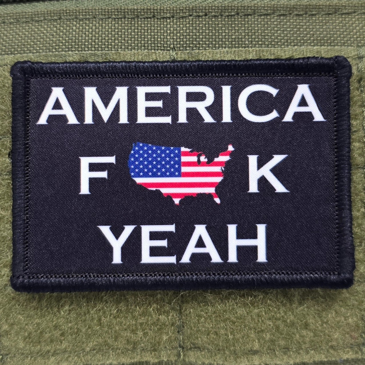 America F Yeah Patch Moral Tactical Meme Military USA Patriot Hook & Loop 3×2