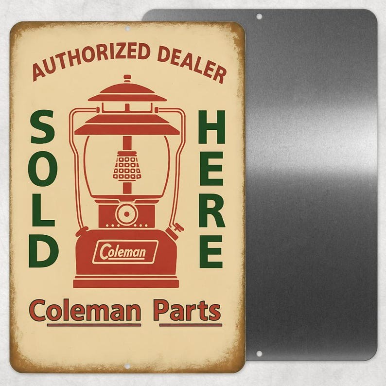Coleman Parts Sold Here Vintage Authorized Tin Metal Signs Home Décor 8×12