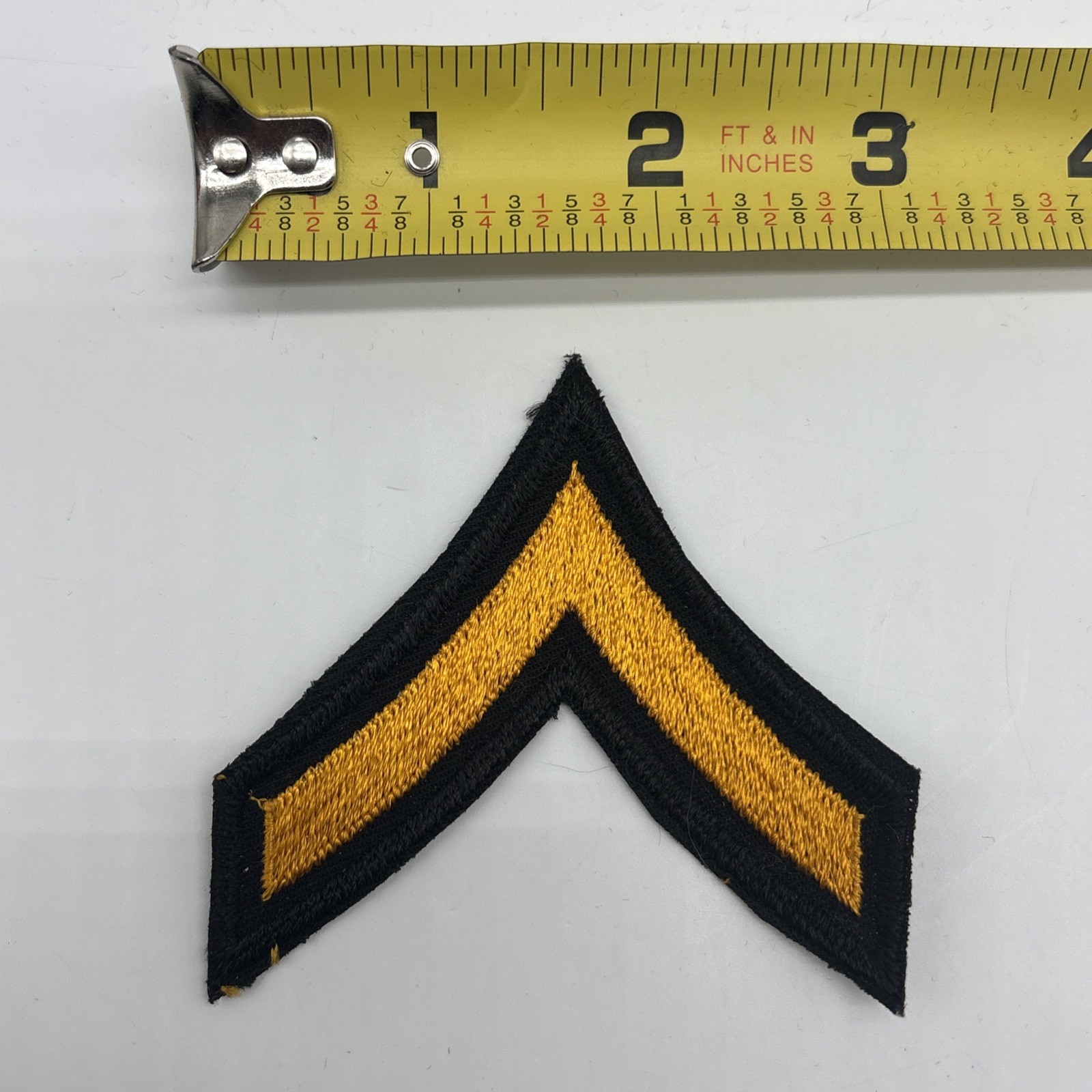U.S. Military Army Private Rank Patch Cut Chevron Insignia X1 Black Gold E-2