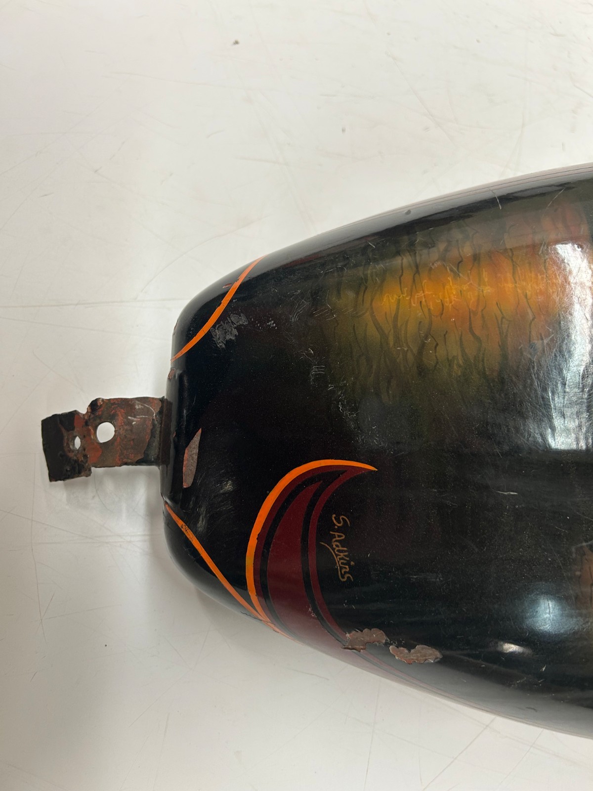Vtg Maybe Harley Davidson After Market Custom Painted Motorcycle Fuel Tank As Is