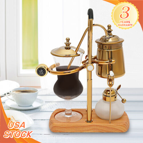 15OZ Royal Belgian Belgium Balance Syphon Coffee Maker Siphon Brewer Golden HOT