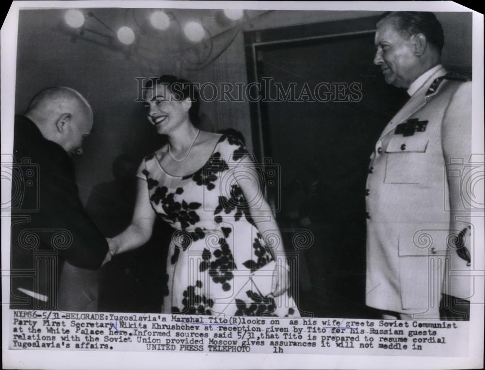 Press Photo Yugoslavia President Marshal Tito and wife NIkita Shrushchev Russian