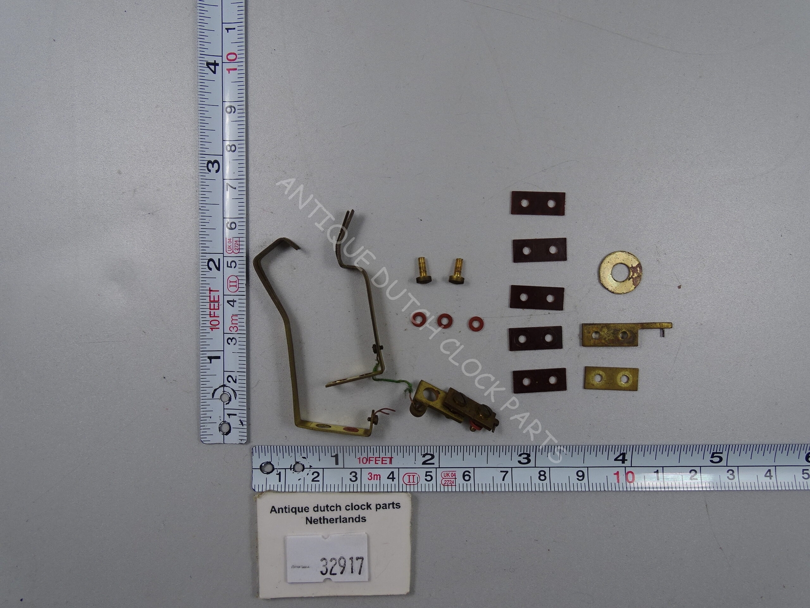 BRASS BATTERY CONNECTION PARTS FOR AN ELECTRIC FRENCH LEON HATOT CLOCK