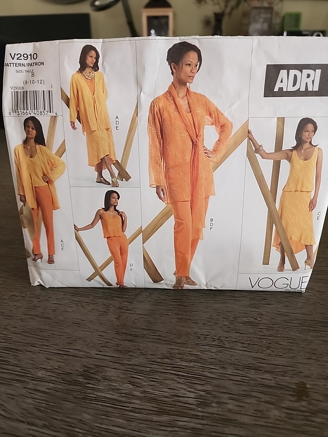 Vtg Vogue Sewing Pattern Adri V2910 Jacket Pants Skirt Shirt Size 8-12 Uncut