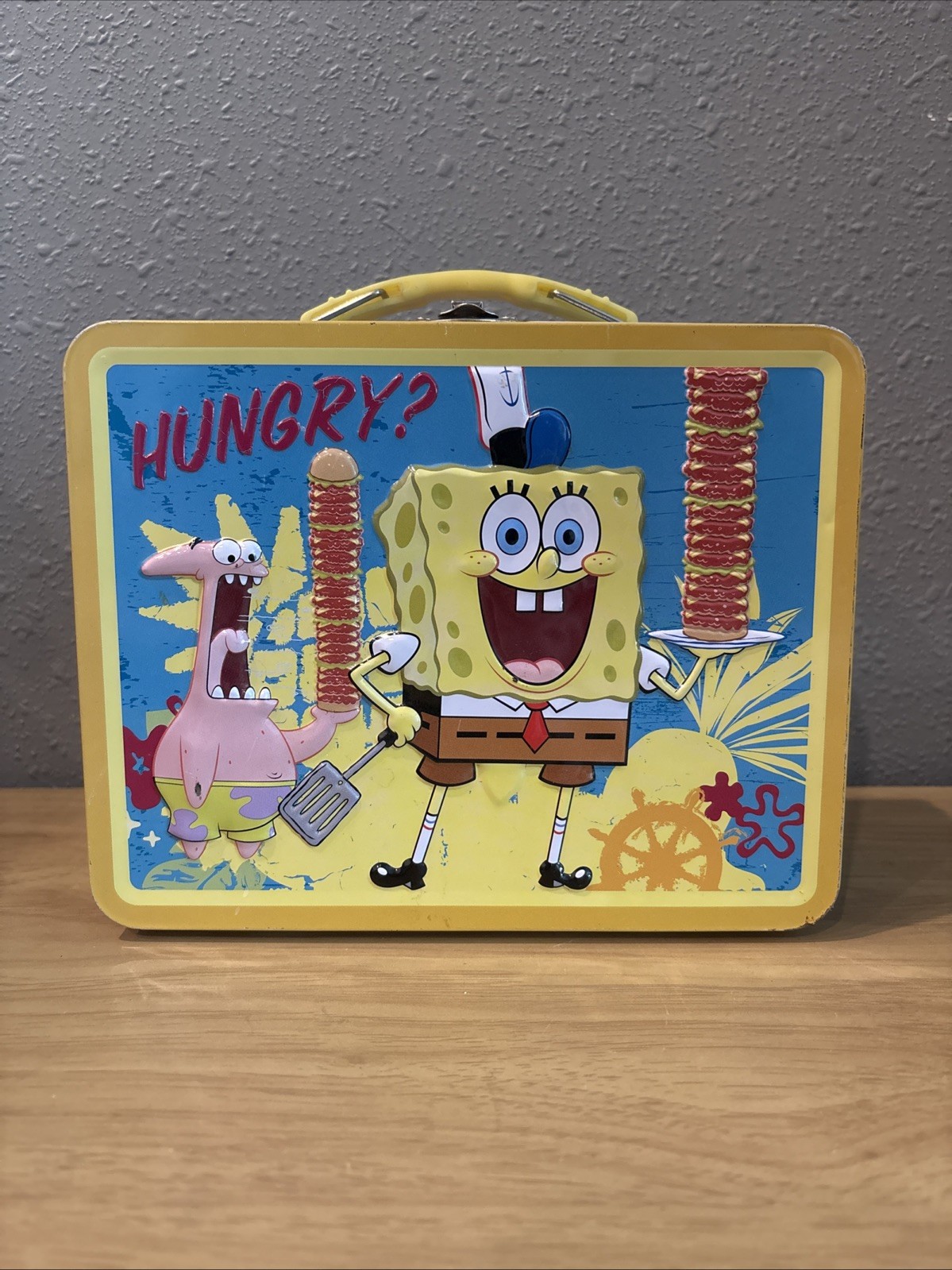 SpongeBob SquarePants & Patrick Hungry Metal Lunchbox 7.75 x 6 x 2.75 Tin Box