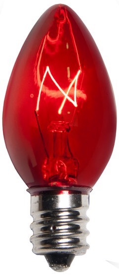 25 C7 Red Transparent Replacement Christmas Bulbs Party Holiday Wedding