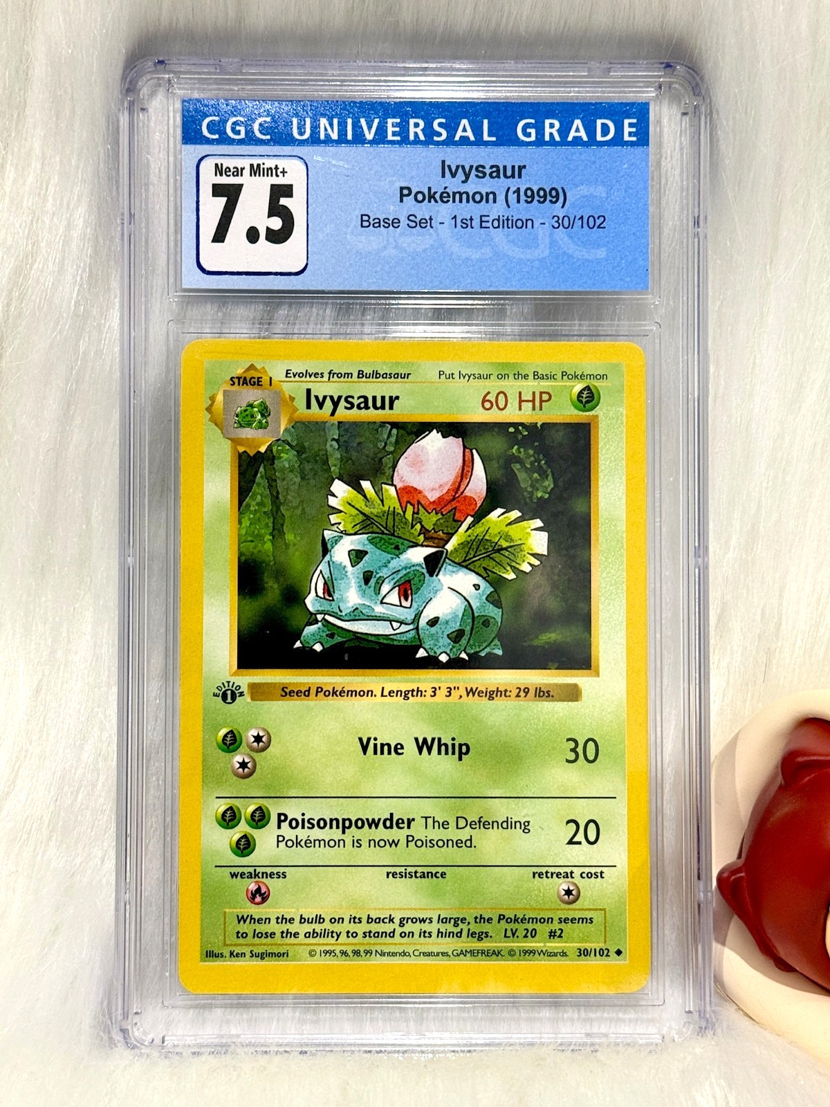Ivysaur 30/102 Pokémon 1999 Base Set 1st Edition CGC 7.5 English