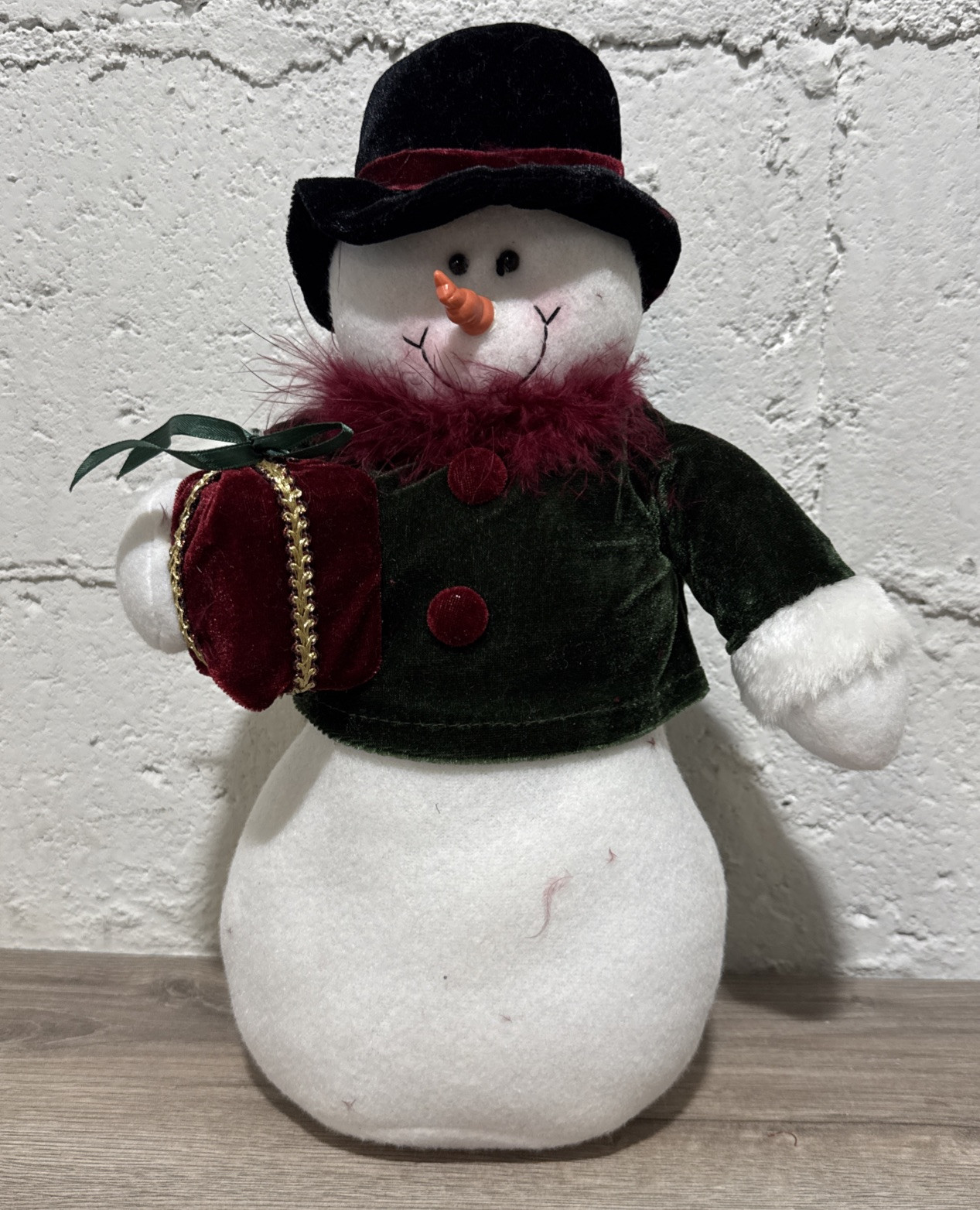 FREE Standing Snowman Red Scarf, Black Hat Figure Holiday Christmas Decor 13”