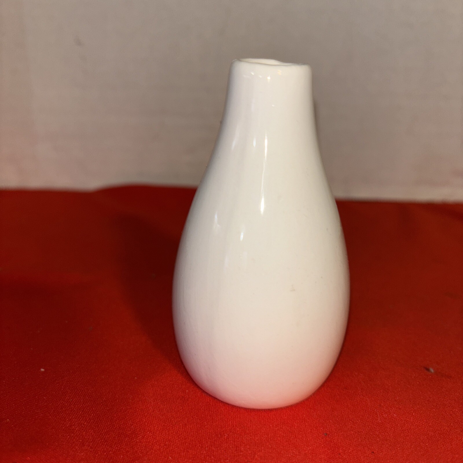 Small Ceramic Earthenware Vase White -4” Tall- Estate Find