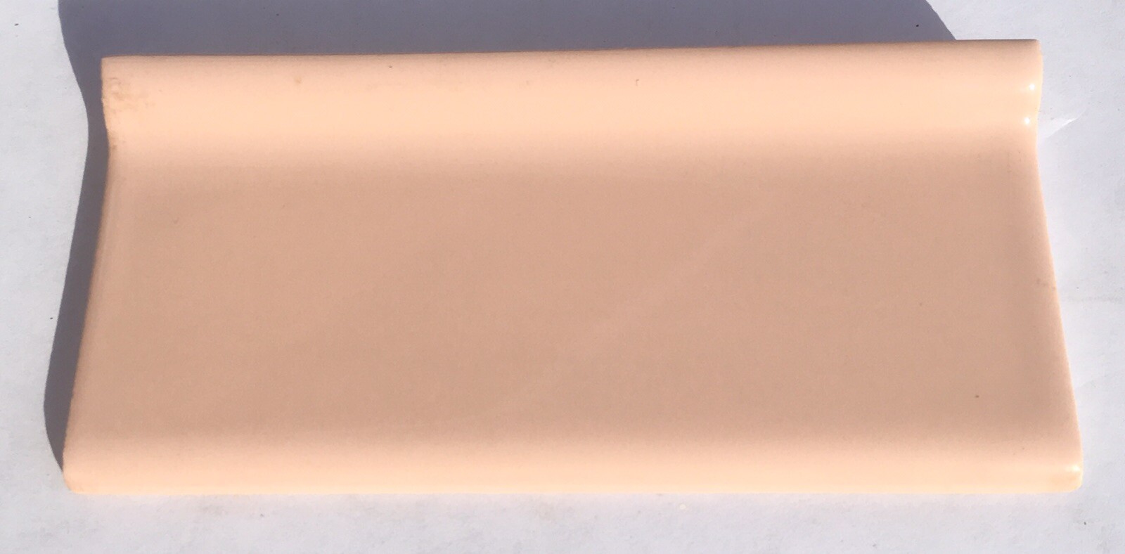 3×6 Vintage Cove Base Tile in Peach/Coral -1 Piece- Surplus- ‘Cedit Italy’