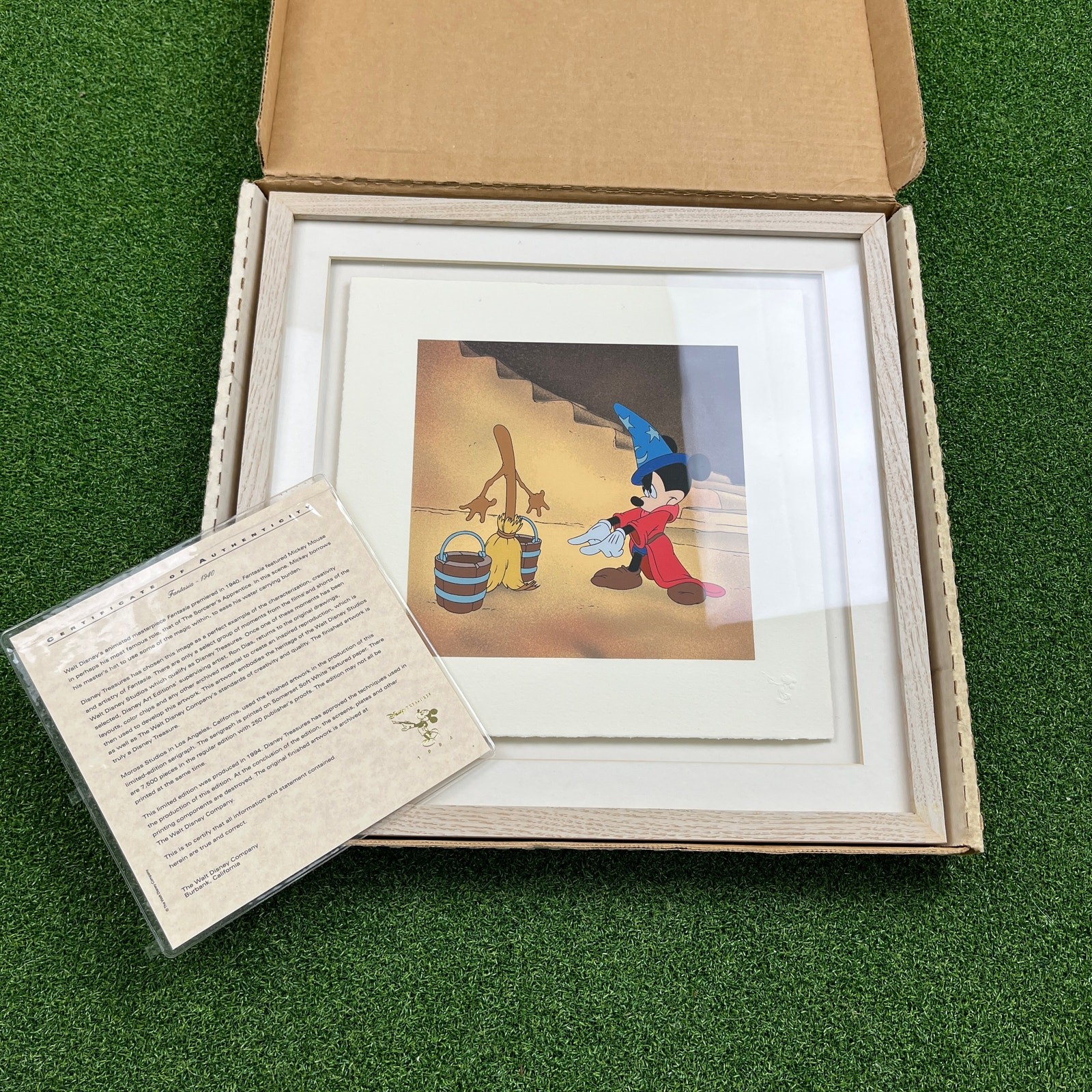 Disney Treasures Fantasia 1940 Sorcerer’s Apprentice Mickey Serigraph Framed COA