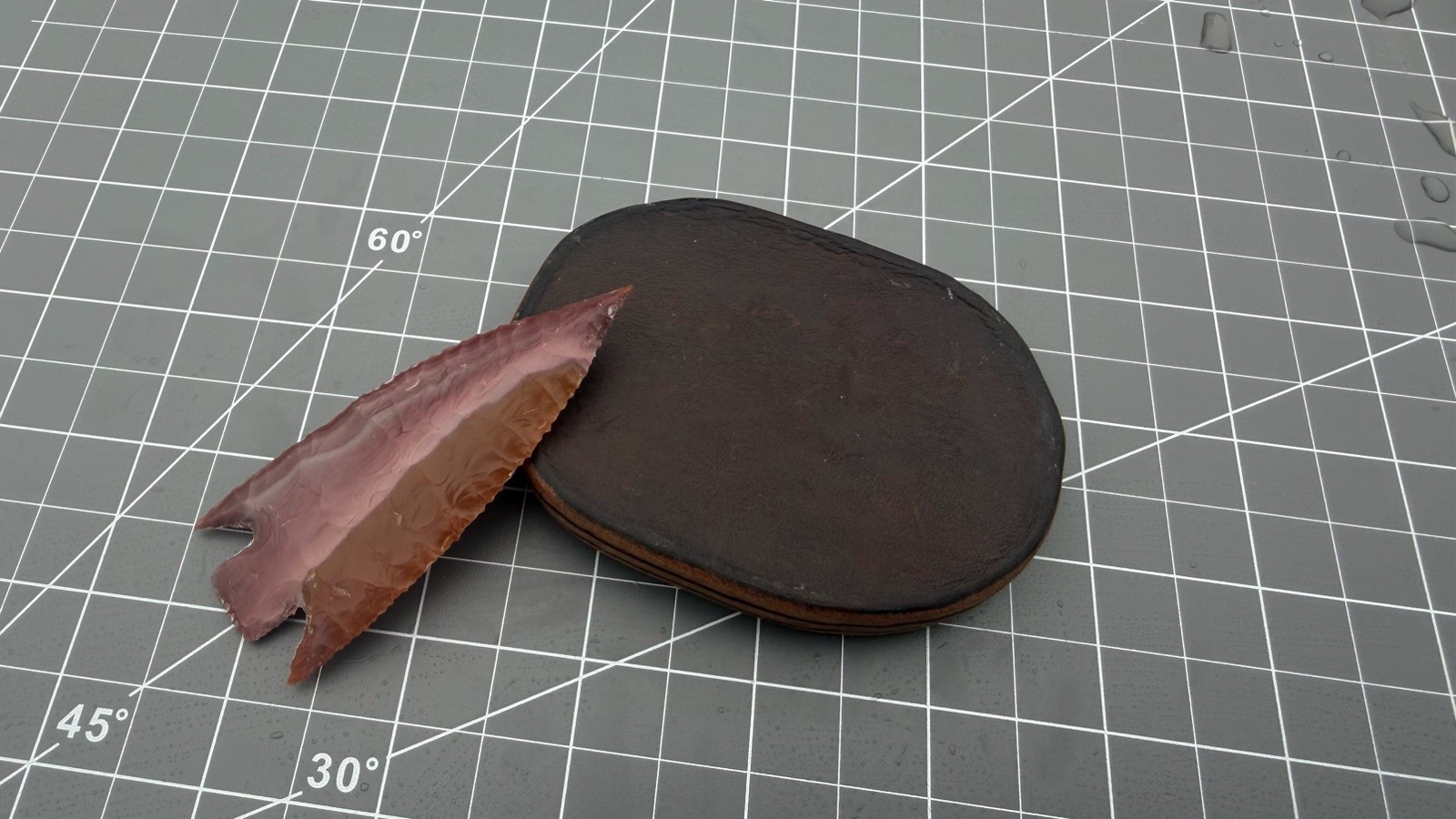 Flint Knapping tool Thick Heavy Duty Leather Hand Pad Made In USA