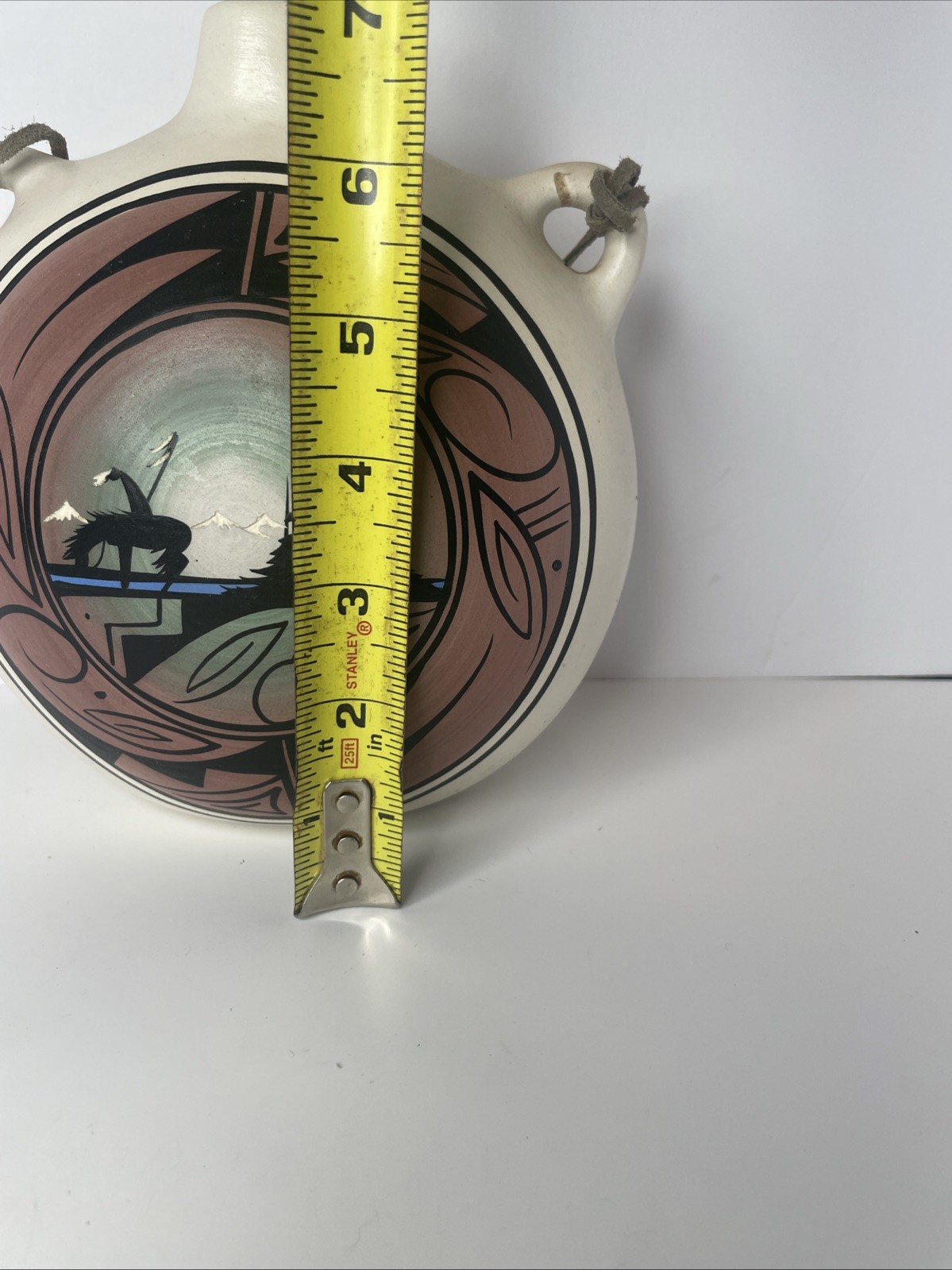 VintageNavajo Native American Canteen Hand Panted Signed Pottery