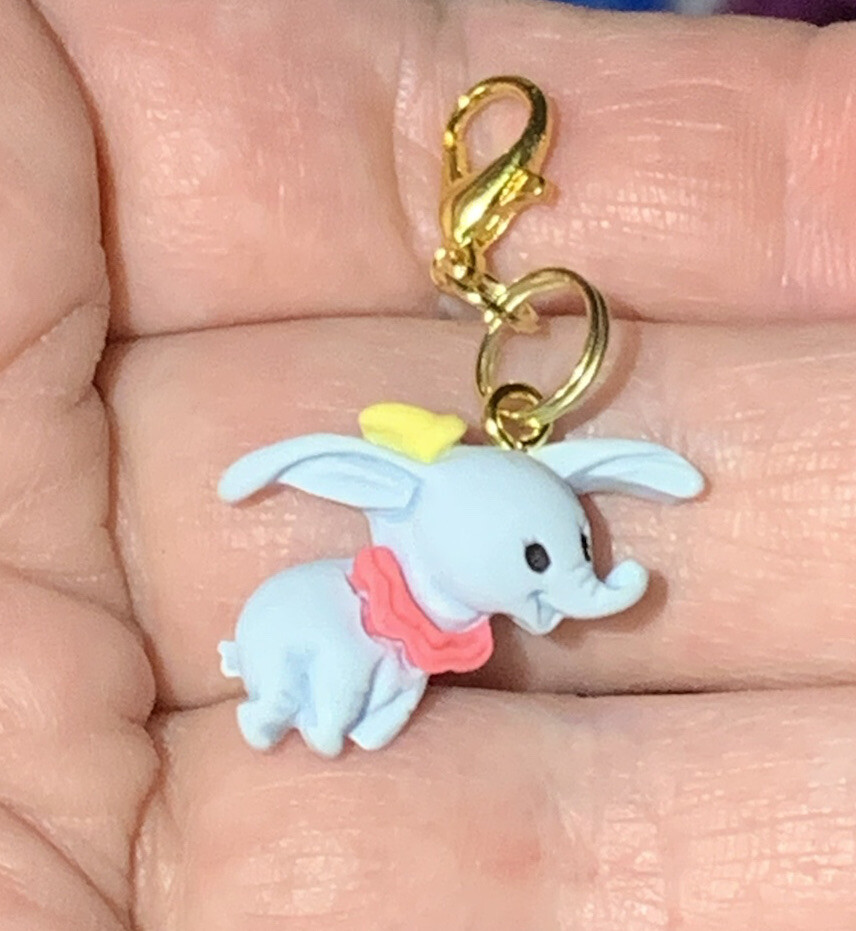 Dumbo The Elephant Charm Zipper Pull & Keychain Add On Clip!!