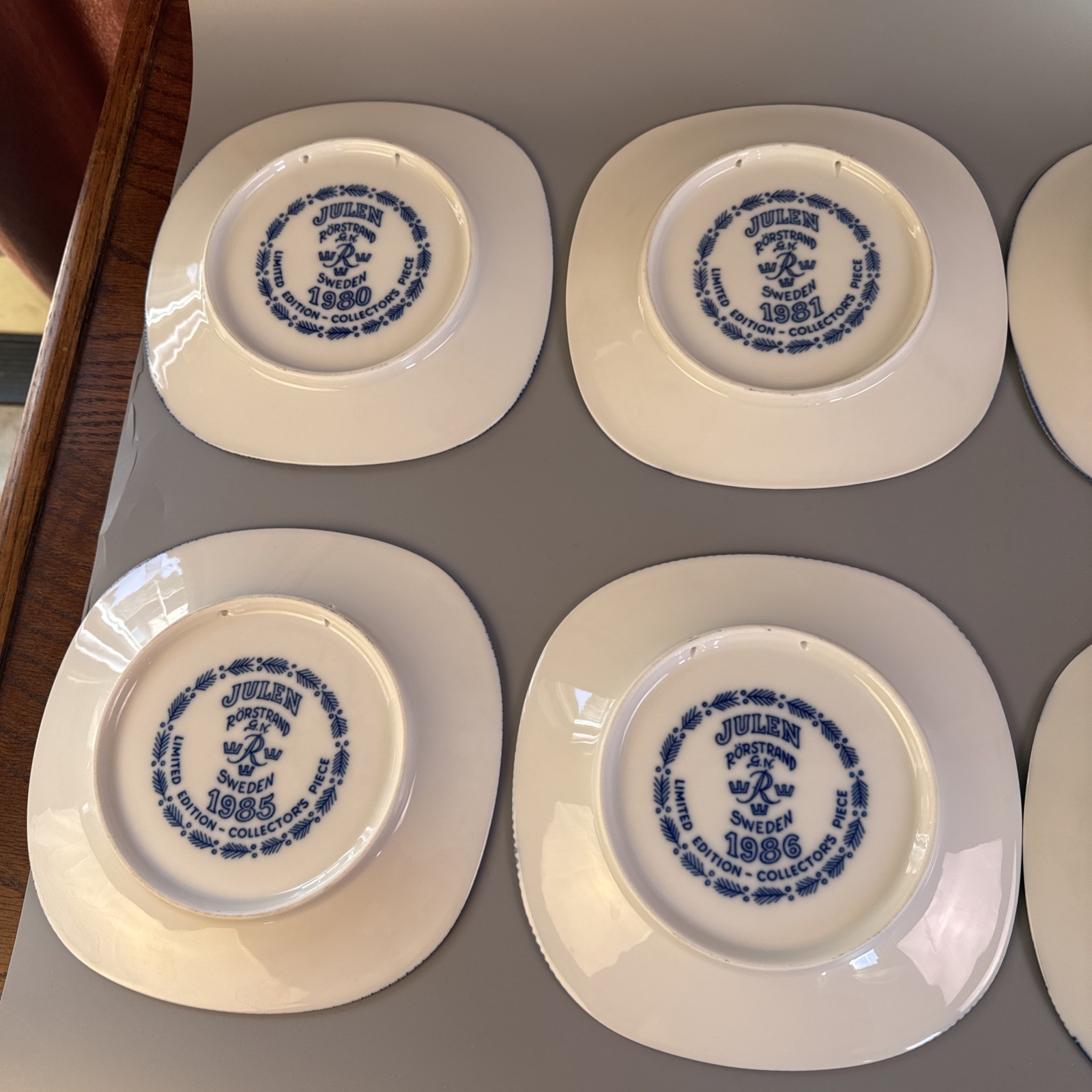 JULEN RORSTRAND Plates Lot Of 10 Sweden – Blue White Limited Edition 1980 – 89