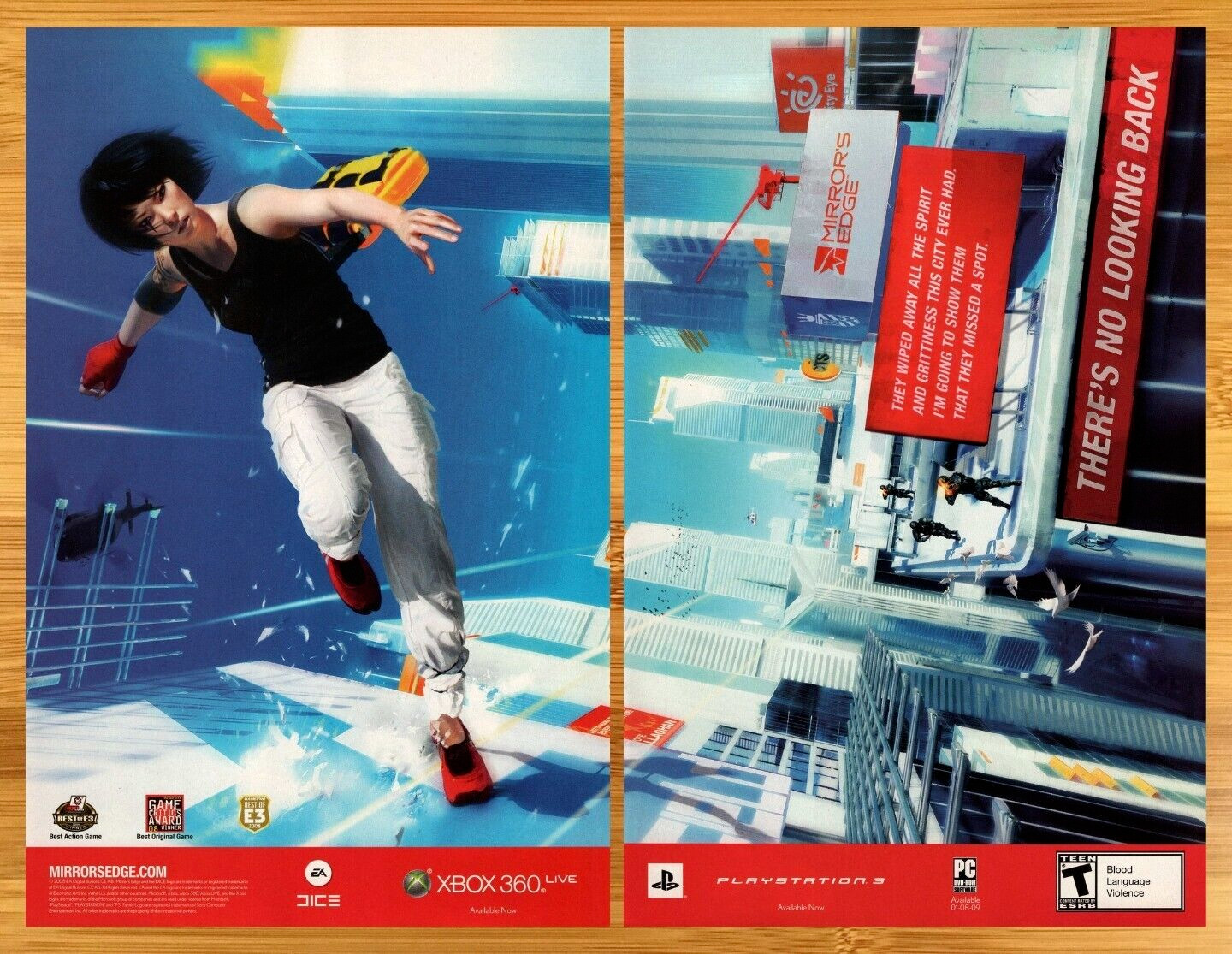 2008 Mirror’s Edge Xbox 360 PS3 Vintage Print Ad/Poster Video Game Promo Art
