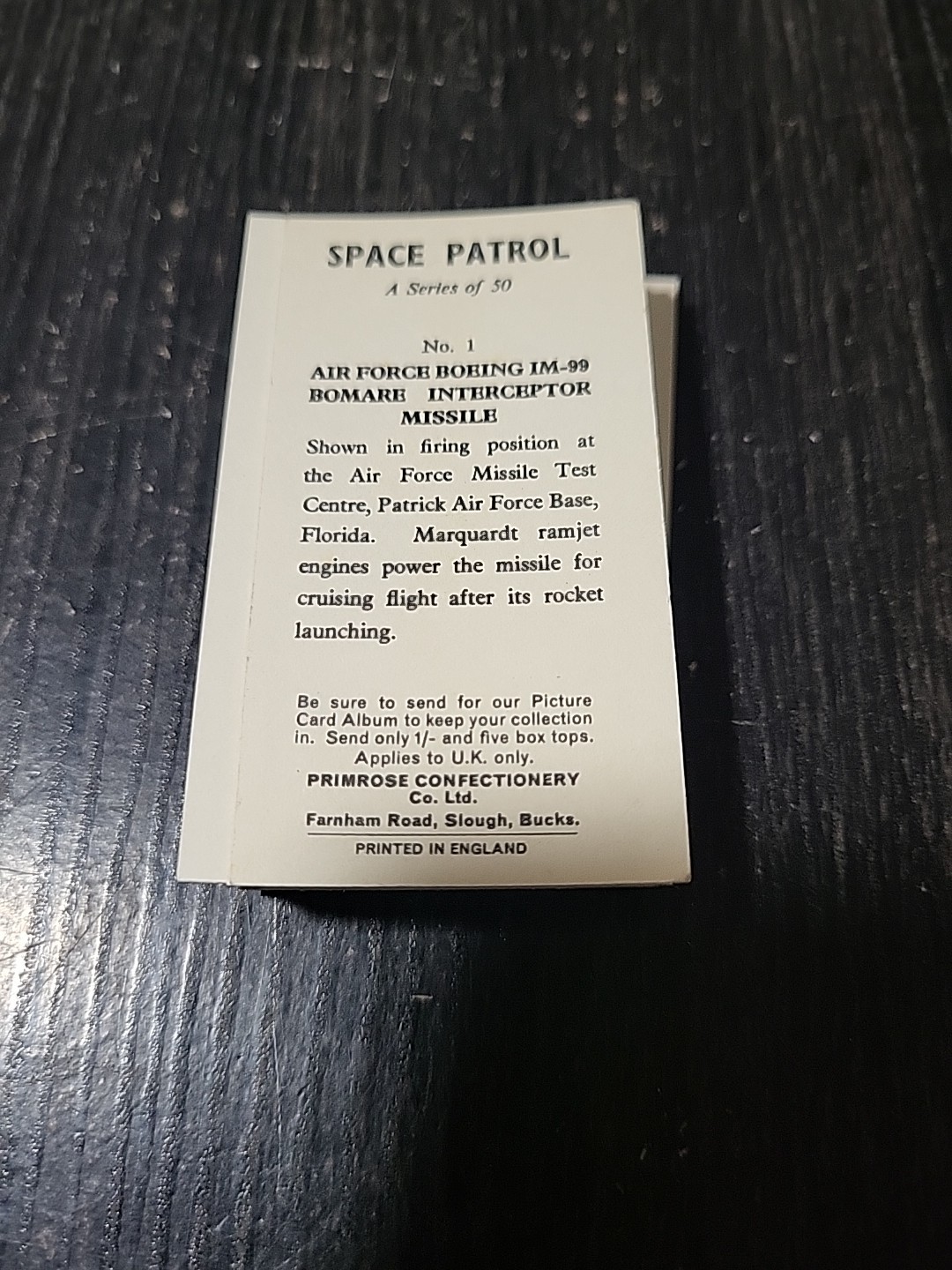 COMPLETE SET – PRIMROSE – SPACE PATROL High Grade From Factory Sealed Set 1-50