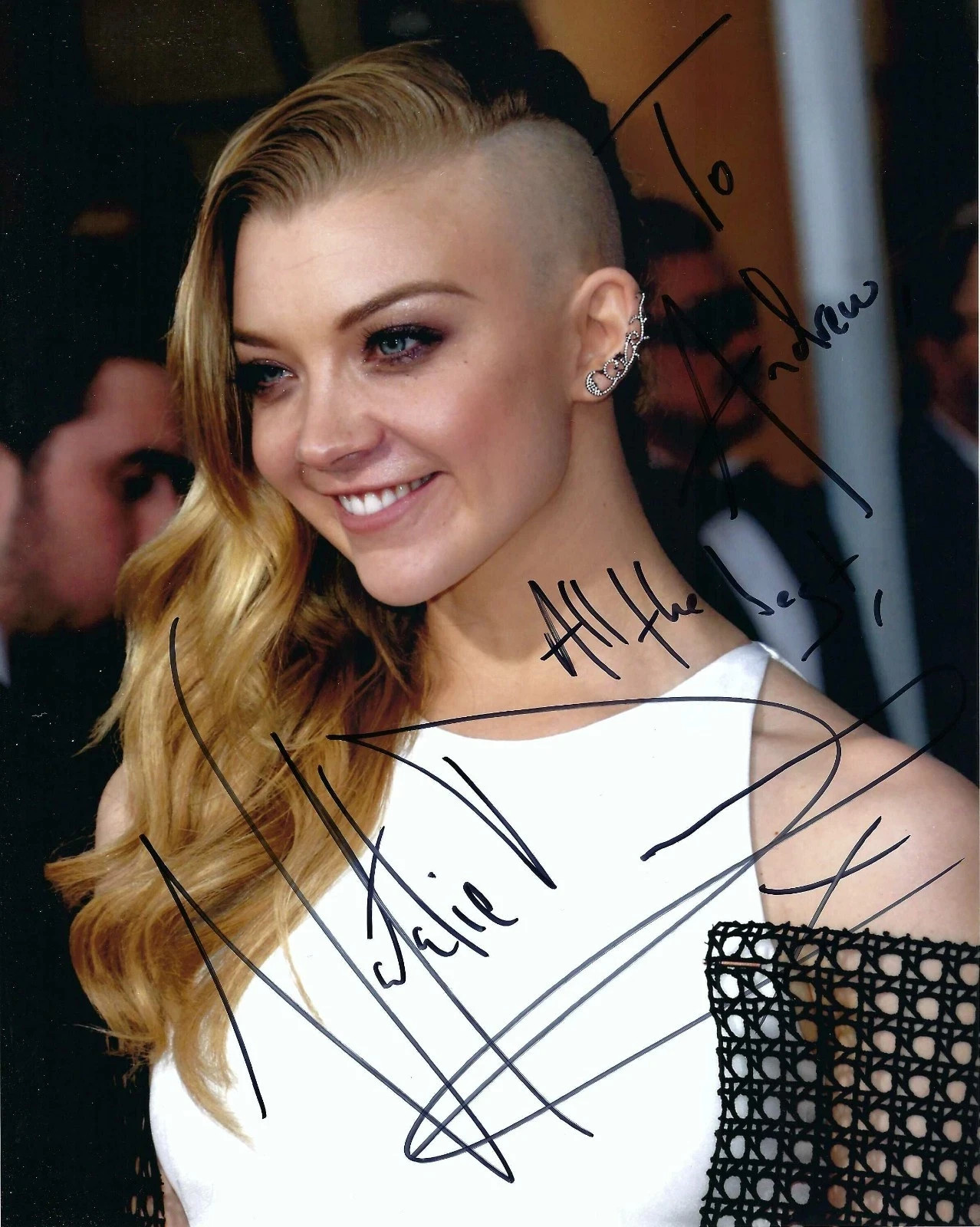 Actress Natalie Dormer Signed Autographed 8×10 Photo To Andrew The Hunger Games