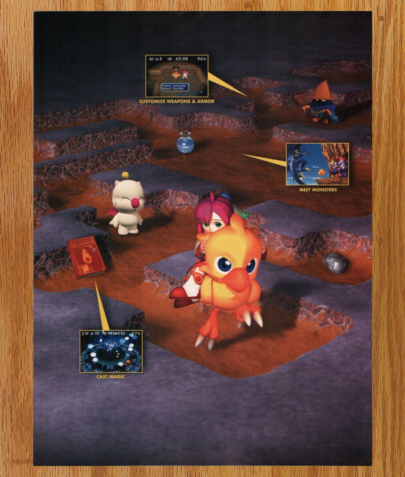 Chocobo’s Dungeon 2 Squaresoft RPG – 2 Page Video Game Print Ad Poster 2000
