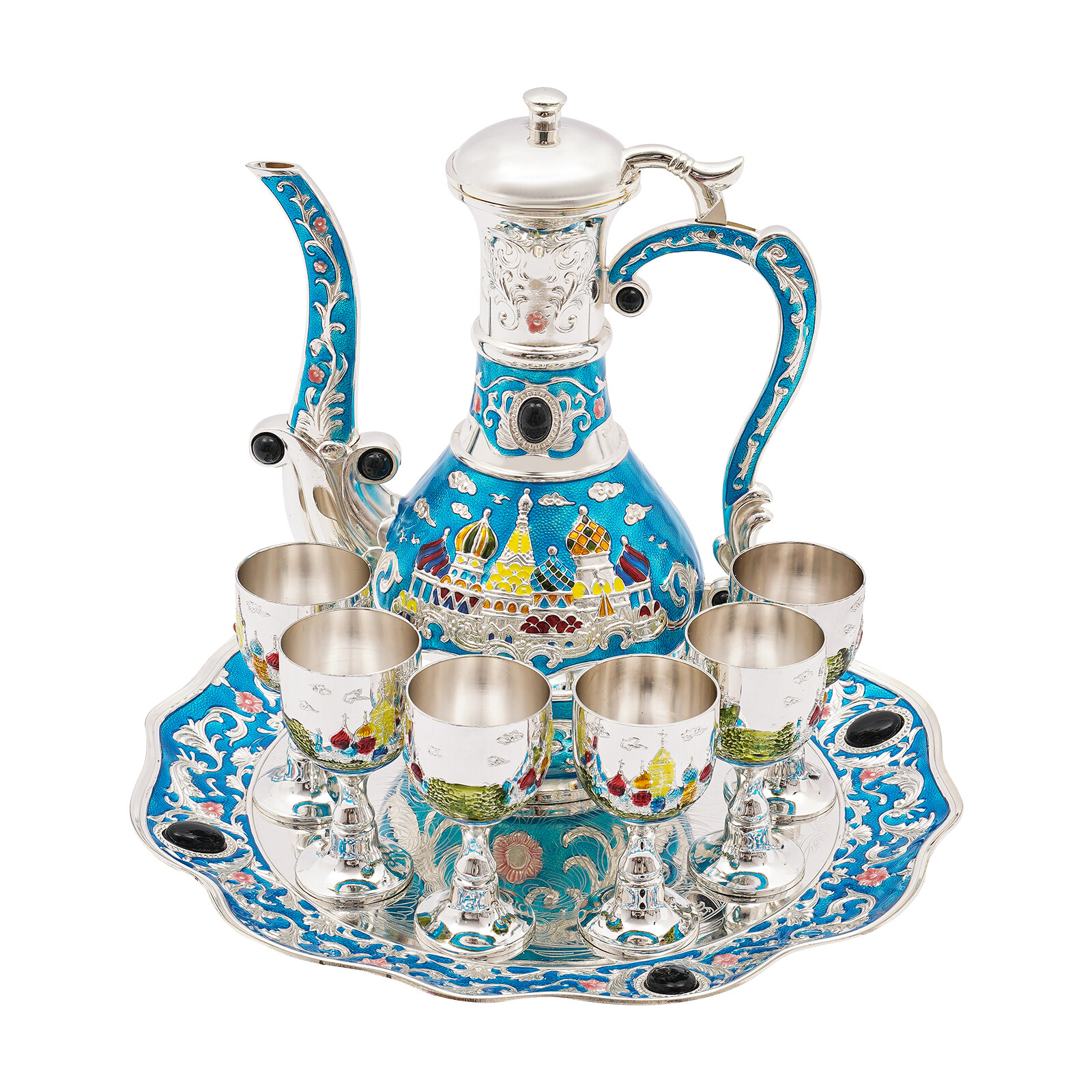 Castle Pattern Tea Set (wine Set A Pot Of 6 Cups) Handicraft Teapot And Cup Set