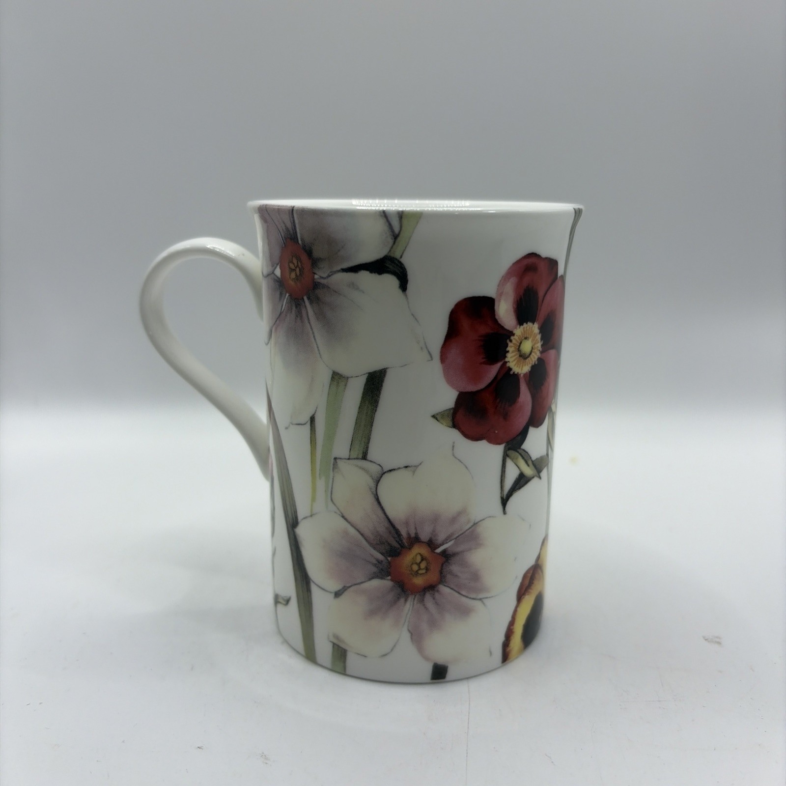 Stechcol Gracie Bone China Coffee Tea Cups Mugs Floral Pansies Floral an Elegant
