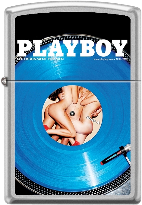 Zippo Playboy April 2013 Cover Satin Chrome Windproof Lighter NEW RARE