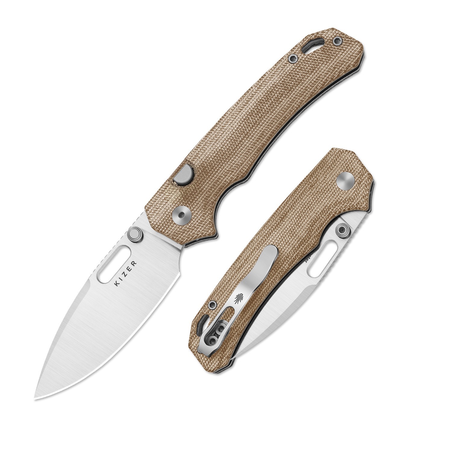 Kizer Outposter Folding Pocket Knife Nitro-V Blade Micarta Handle V3802BDA1