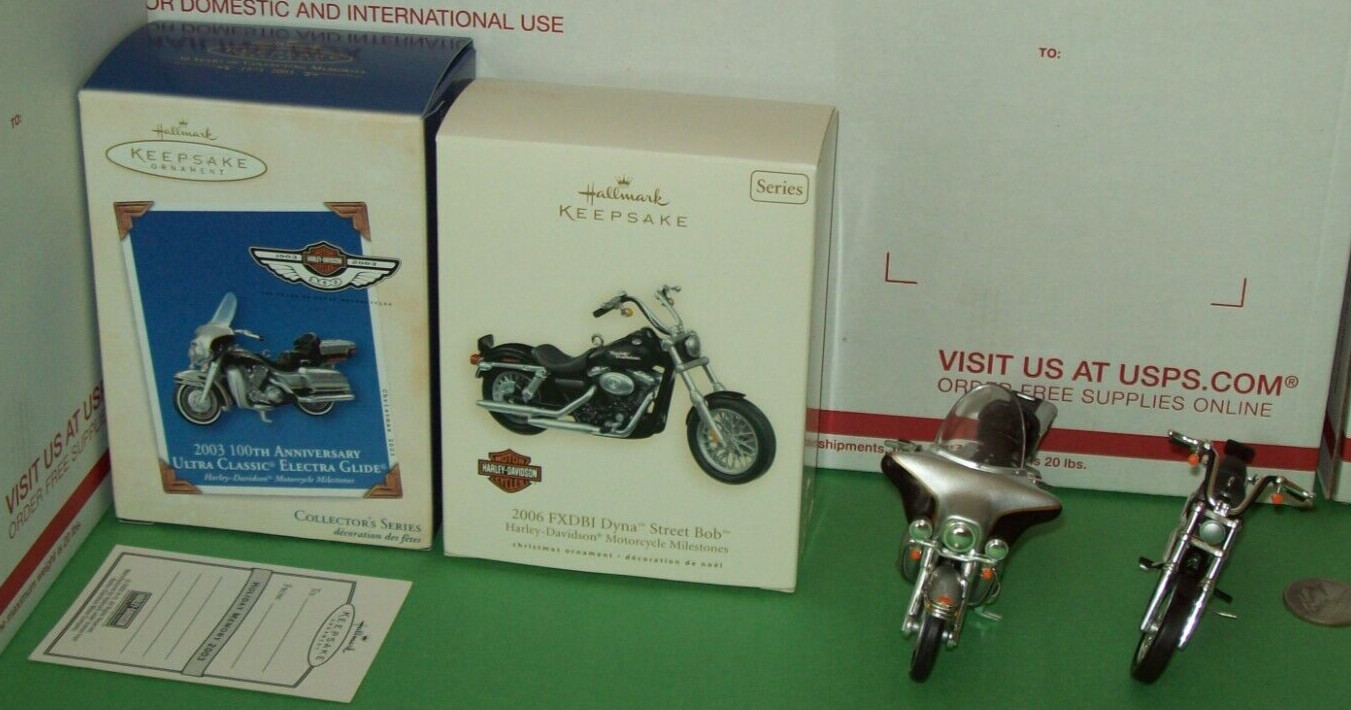 Hallmark Lot Harley Ultra Classic Glide Dyna Street Bob Motorcycle 2003 2007