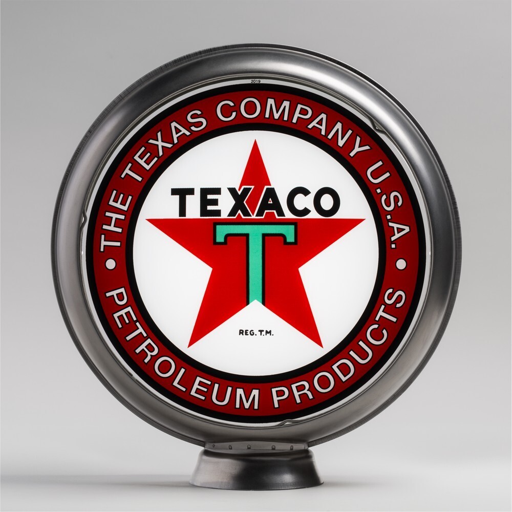 Texaco Products Gas Pump Globe 13.5″ in Unpainted Steel Body (G197)