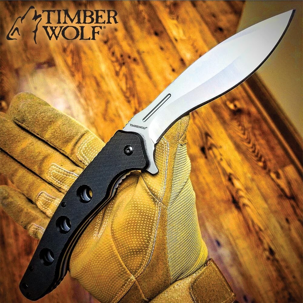 Timber Wolf Tactical Beast Kukri | Foldable Pocket Knife | 6.25″ Closed Length