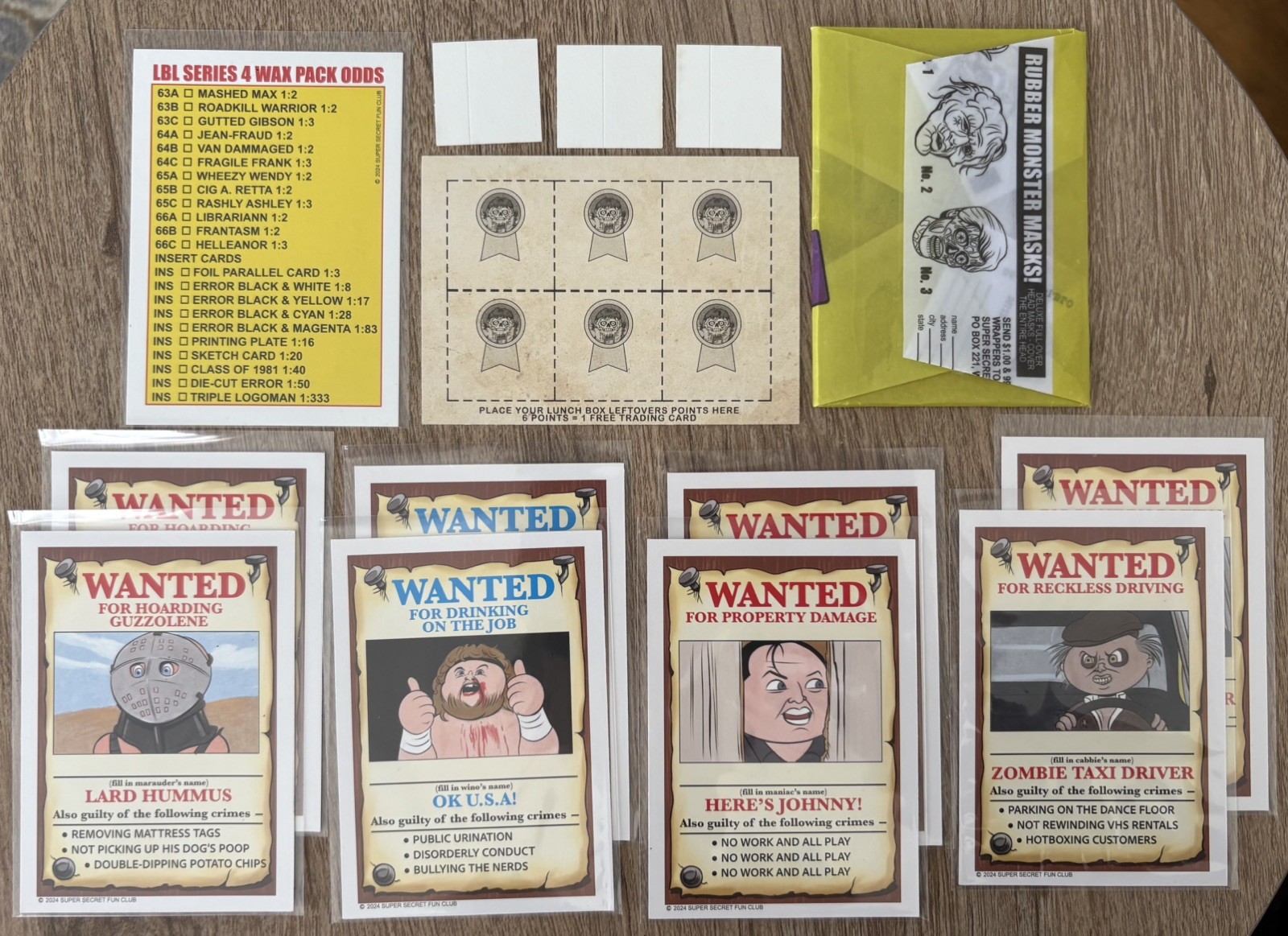 SSFC Lunch Box Leftovers Series 4 Base Set Checklist Wrapper Redemption Points