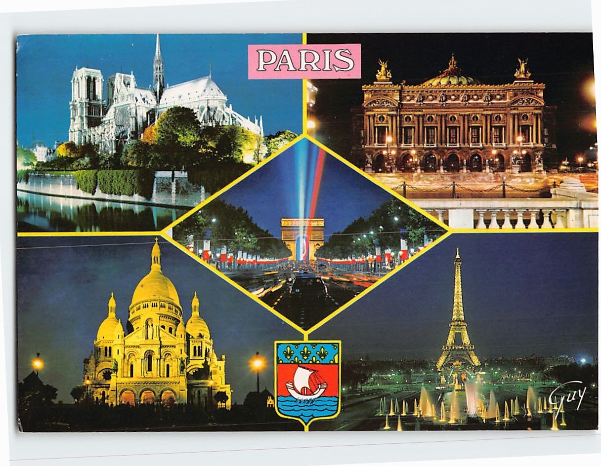 Postcard Famous Places In Paris France