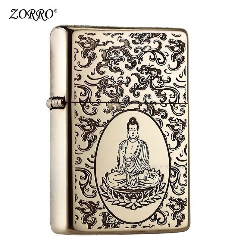 ZORRO Brass Constantine Edition Windproof Lighter Deep Engraving Five-sided