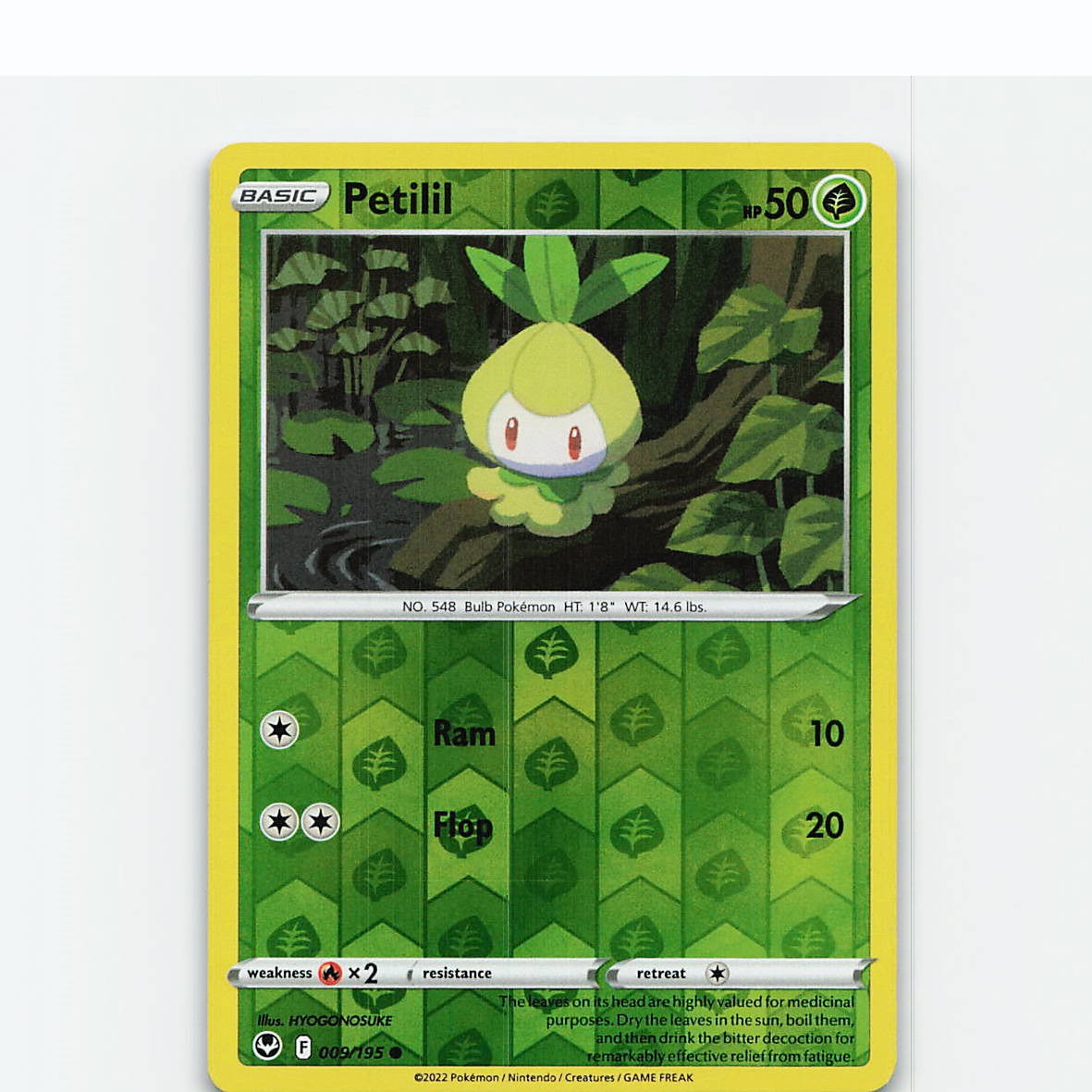 Petilil 009/195 Common Silver Tempest Pokemon Reverse Holo Near Mint
