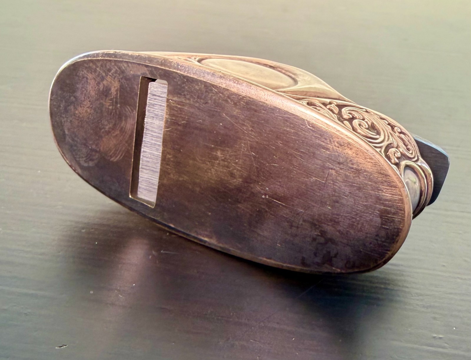 Christopher Laarman Violin Slipper Plane, Bronze, with Hock Blade.