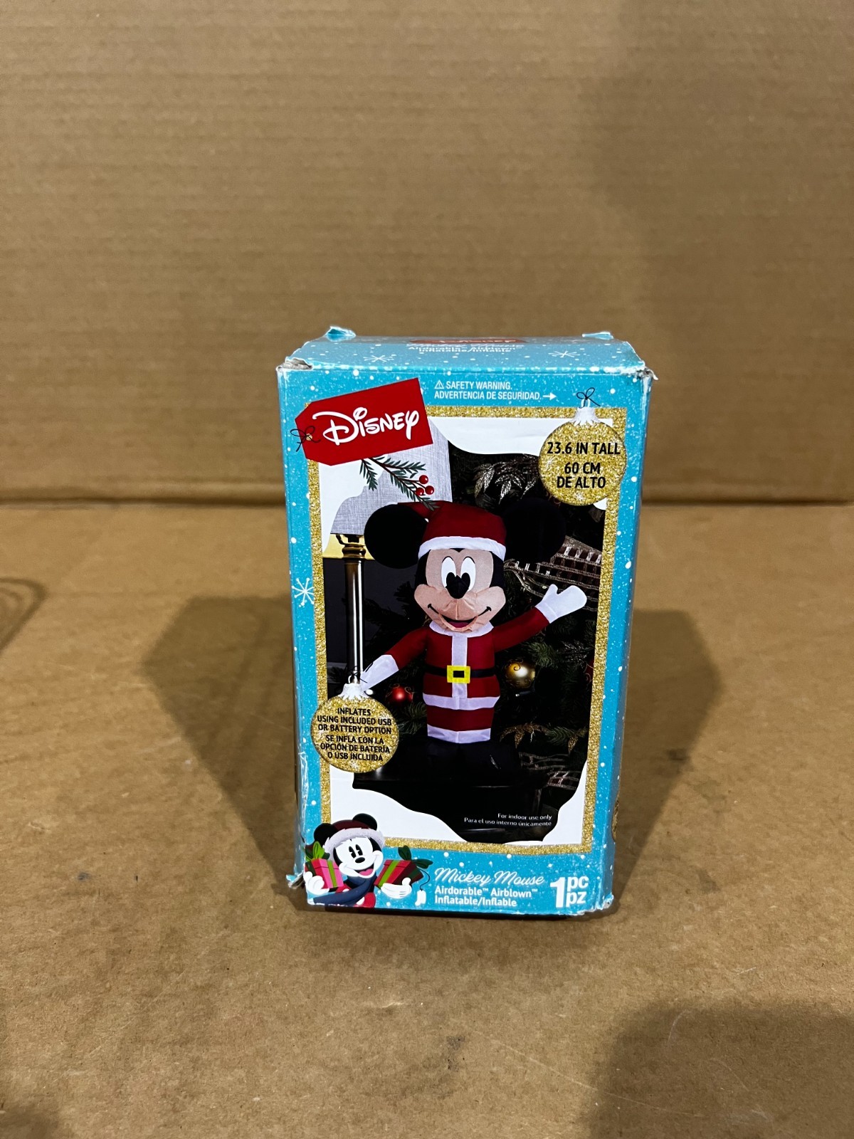 Disney Airdorable Airblown Red Mickey Mouse Santa Inflatable 21 in. 9086717
