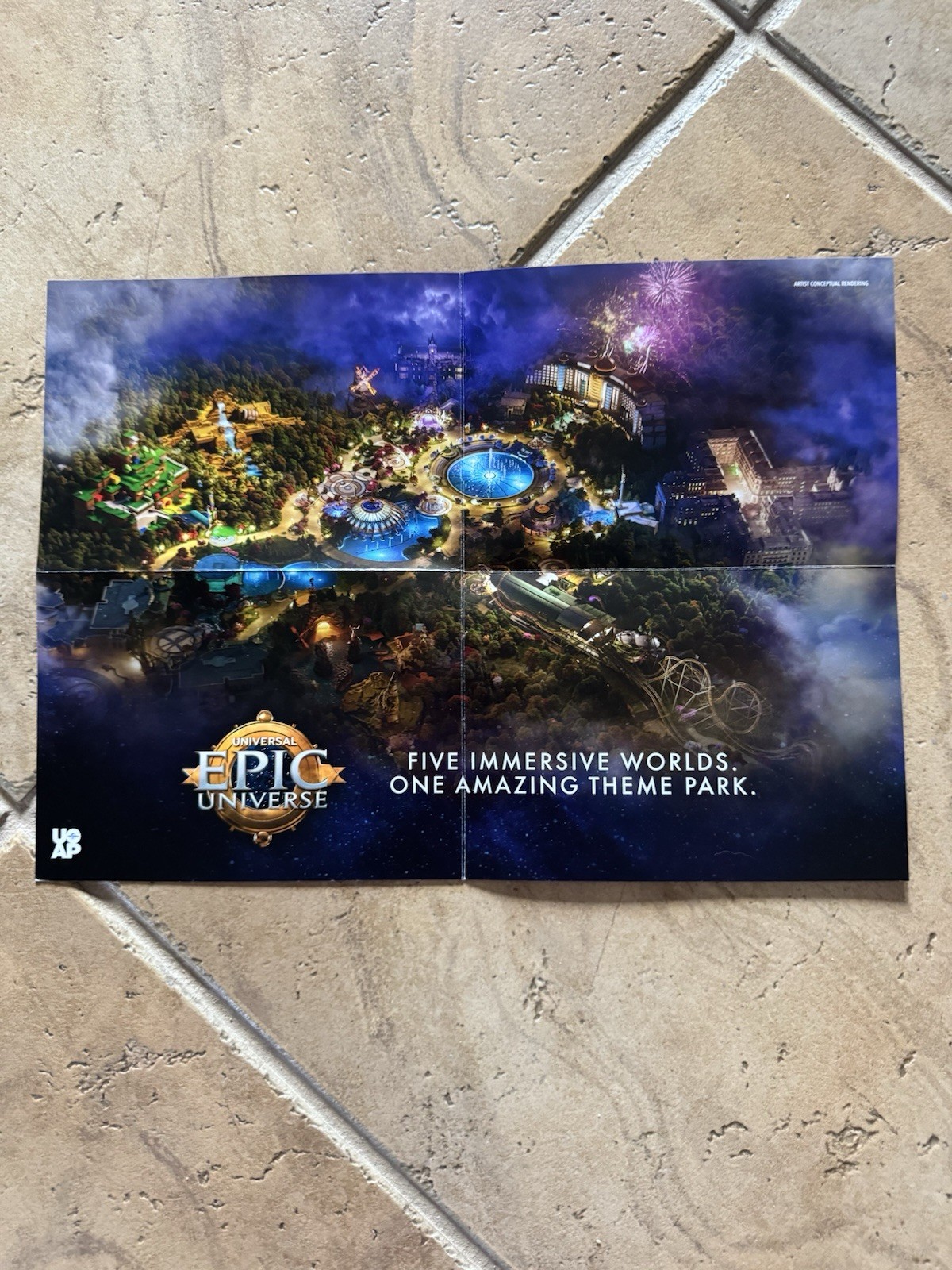 2025 Epic Universe Annual Pass Poster Map 14×10 Inches
