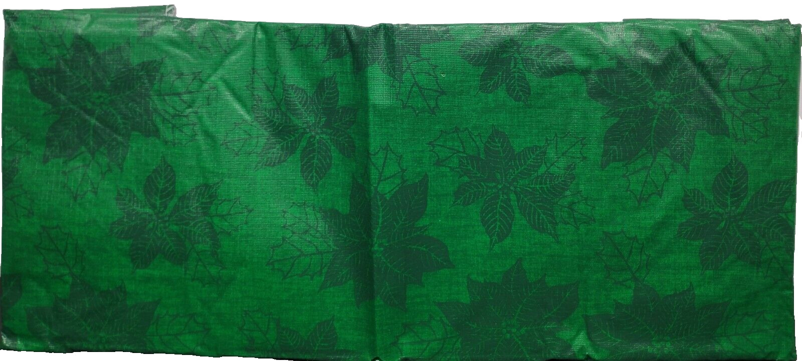 Peva Vinyl Tablecloth, 52″x52″ Square, CHRISTMAS POINSETTIA FLOWERS ON GREEN, HH