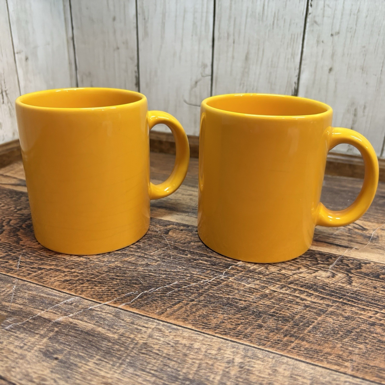 Vintage Waechtersbach Spain Yellow Ceramic Coffee Mugs Set of 2