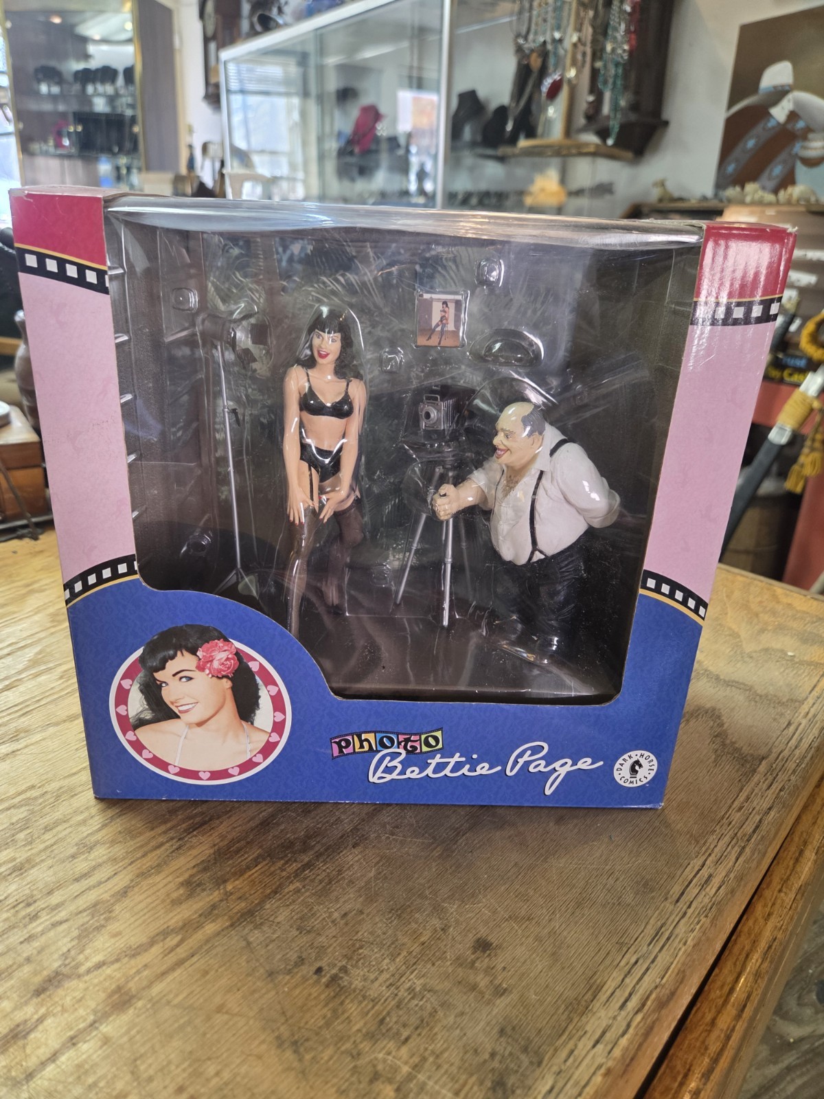 Bettie Page Photo Diorama Dark Horse Comics Action Figure Statue 2001 Camera New