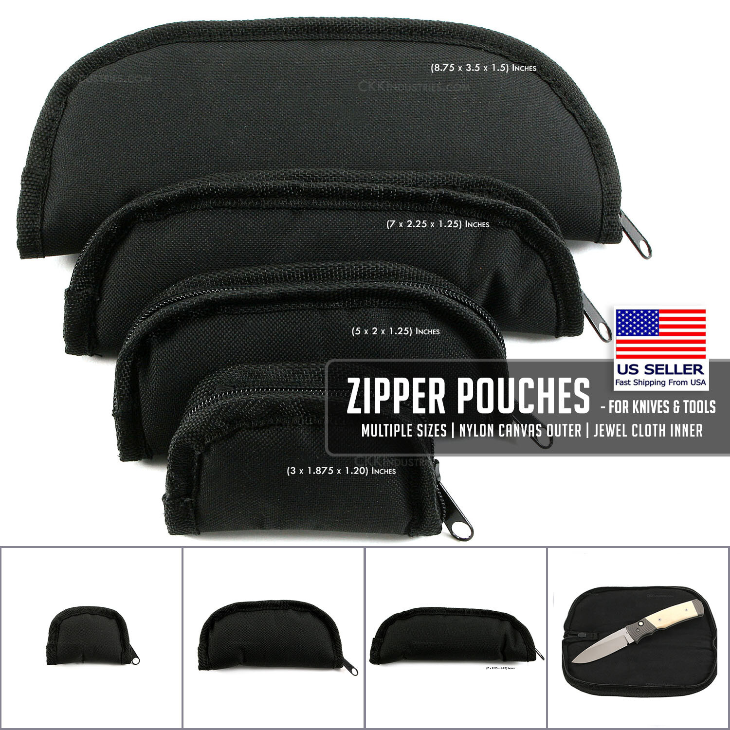 Zipper Pouches for Knives & Tools – (Multiple Sizes) – (CKK LTD II)