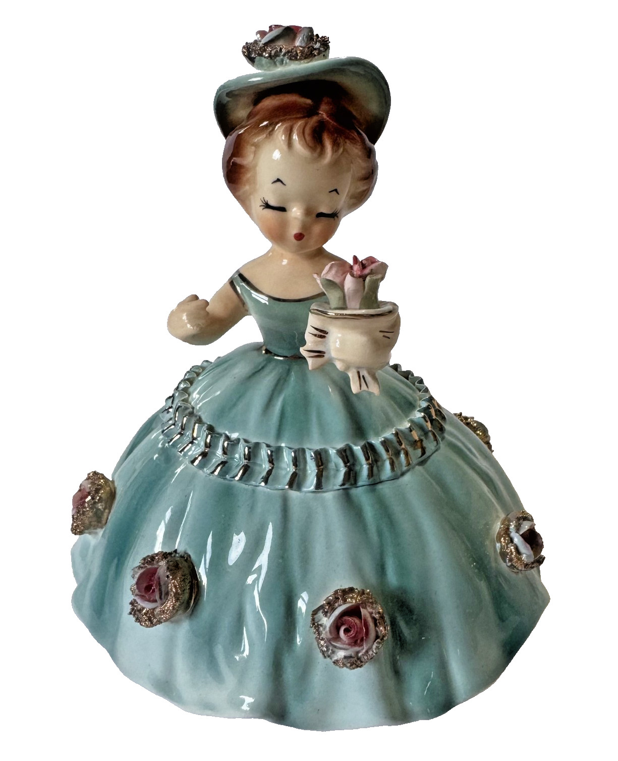 Vtg 50s Original Arnart Creation Cherchez La Femme Figurine Japan 5 x 5 1/2 In
