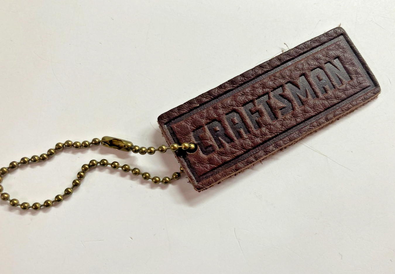 Craftsman Advertising Leather tag keychain Vintage